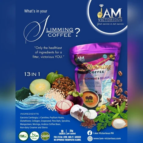 IAM Victorious Slimming Coffee with Glutathione & Collagen (13-in-1 Mix)