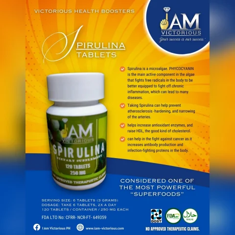 IAM Victorious Spirulina Tablets 250mg – 120 Tablets Superfood Supplement